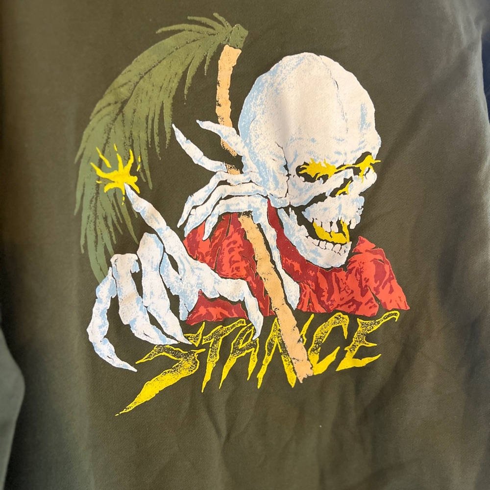 Stance Skeleton Olive Pullover Hoodie - Picture 3 of 5